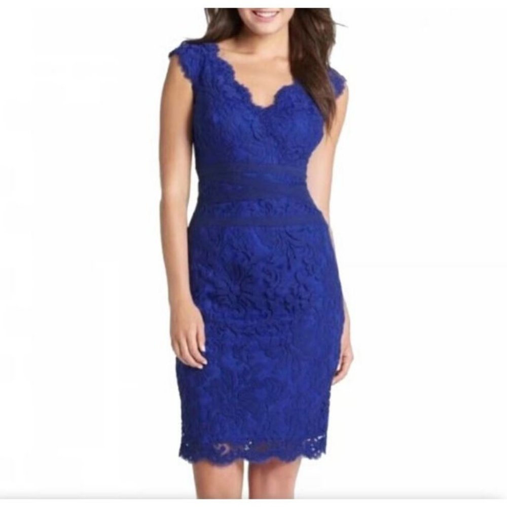 Tadashi Dress Cobalt Blue 6 Stretch Sheath Wedding Party  Cruise Event Barbie